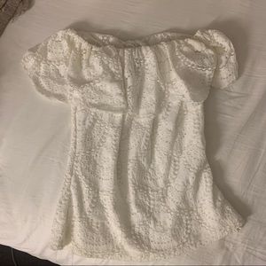 White lace off the shoulder top